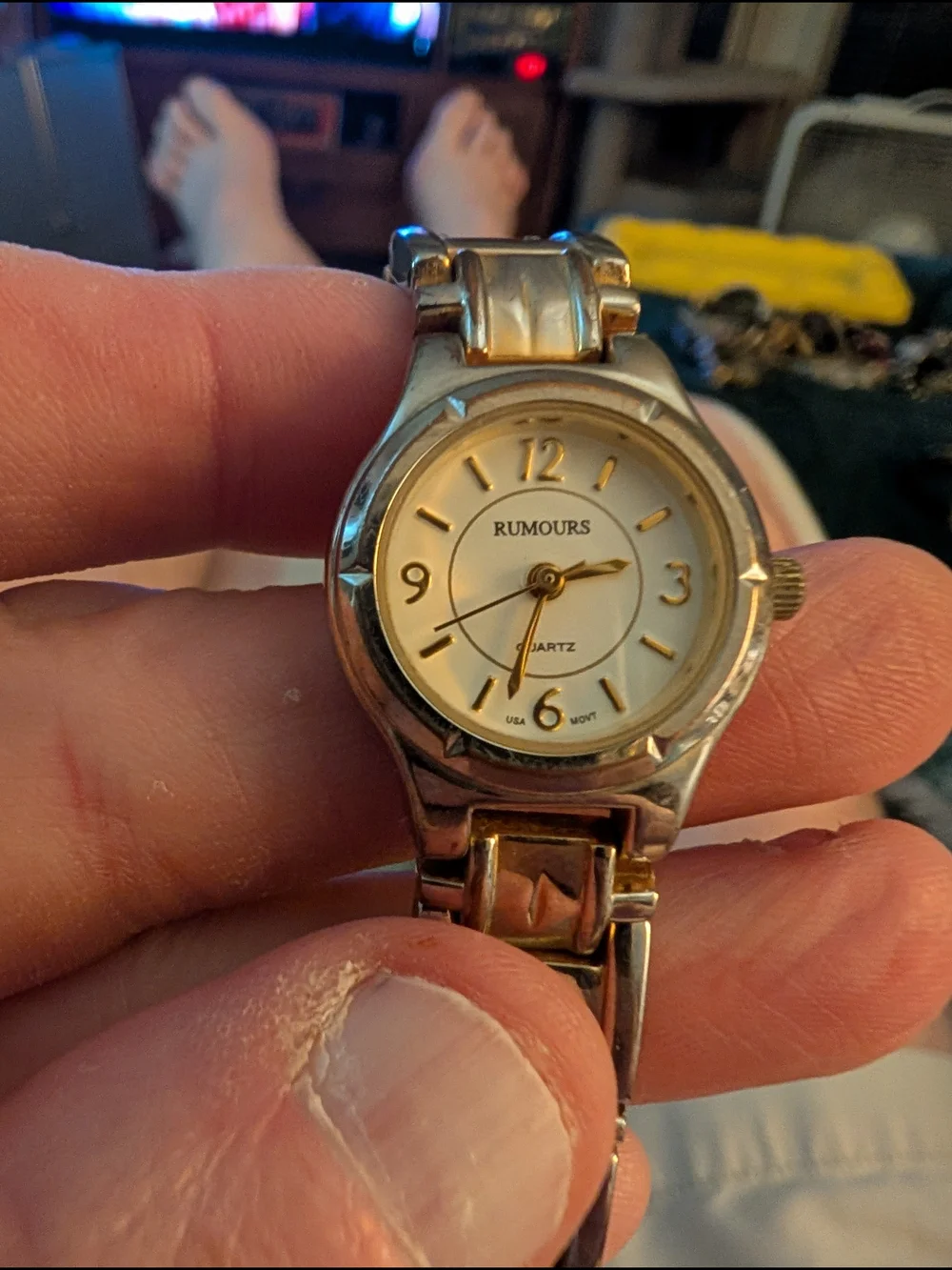 Rumours Two-Tone Quartz Ladies Watch - Gold & Silver Japanese Move Brand New Bat